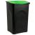 Cos de gunoi cu capac, Plastic, Negru+Verde, 50 L